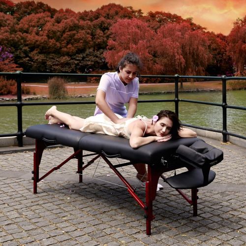  Master Massage 31 Montclair Professional Portable Massage Table Package with MEMORY FOAM Layer -Black