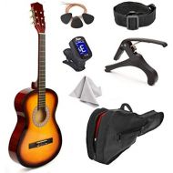 Master Play 38 Sunburst Wood Guitar With Case and Accessories for Kids/Boys/Girls/Teens/Beginners