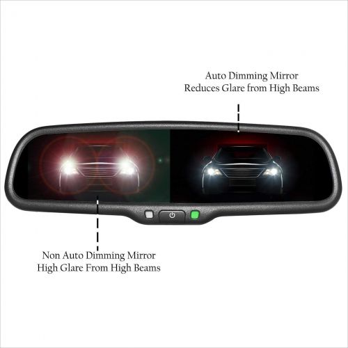  [아마존베스트]Master Tailgaters OEM Rear View Mirror with Ultra Bright 4.3 Auto Adjusting Brightness LCD + Auto Dimming Mirror + Compass & Temperature - Universal Fit (Complete Replacement)