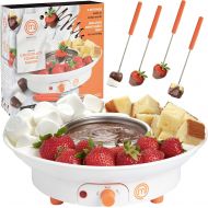 [아마존베스트]MasterChef Chocolate Fondue Maker- Deluxe Electric Dessert Fountain Fondue Pot Set with 4 Forks & Party Serving Tray