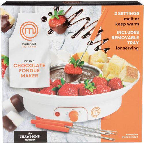  [아마존베스트]MasterChef Chocolate Fondue Maker- Deluxe Electric Dessert Fountain Fondue Pot Set with 4 Forks & Party Serving Tray