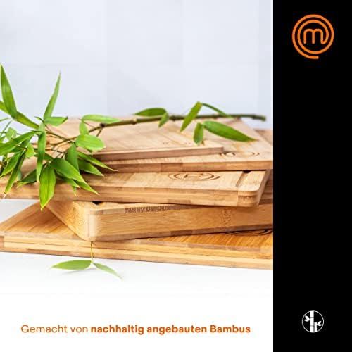  [아마존베스트]MasterChef 2 Piece Bamboo Chopping Board Set, Preparing, Cutting, Dice and Serving, 38.5 x 27.5 cm / 34 x 23.5 cm