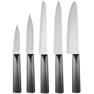 [아마존베스트]MasterChef 5 Piece Knife Set Including Vegetable Knife, Utility Knife, Carving Knife, Bread Knife and Chefs Knife, Stainless Steel, Ergonomic Handles