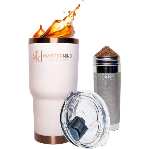  Mastermind Kold Brew Patented Iced Coffee Maker by Mastermind: Premium, Unique Cold Brew Maker & Coffee Mug. 1L Stainless Steel Tumbler + Magnetic Lid + Coffee Filter. Travel Mug & Tea Infuser / Iced C