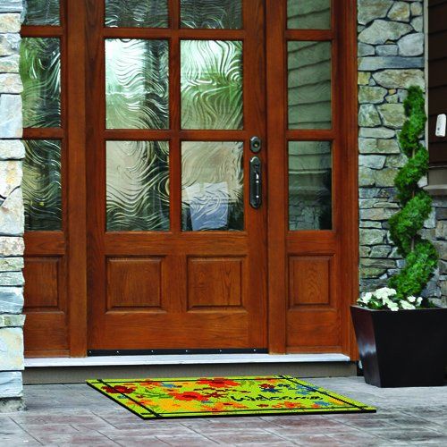 마스터피스 Masterpiece Wildflower Door Mat, 18-Inch by 30-Inch, Green