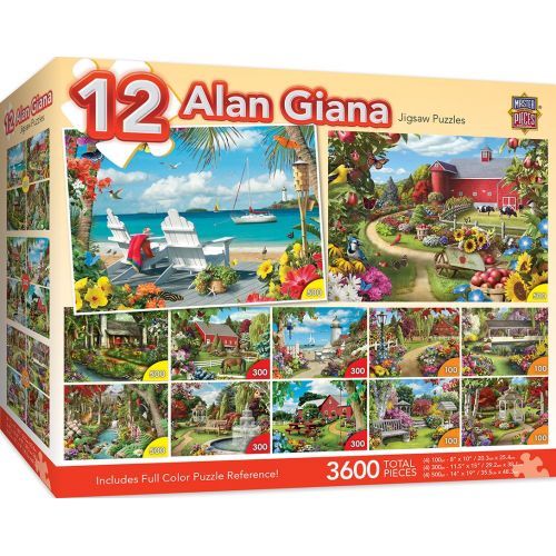 마스터피스 MasterPieces Alan Giana Collection - Country & Garden Scenes 12 Pack Jigsaw Puzzles