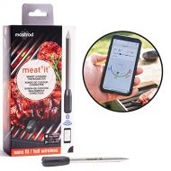 Mastrad Meat Thermometer | meat it Wireless Grill and BBQ Cooking Sensor | Connects Via Bluetooth To Free Cooking App