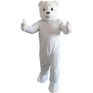 MatGui Halloween White Polar Bear Mascot Costume Cartoon Character Adult Sz Real Picture