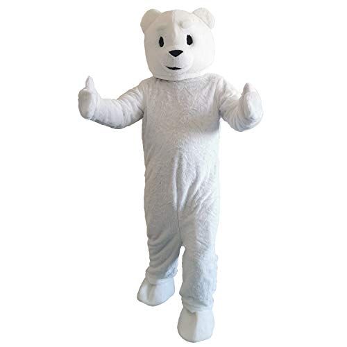  할로윈 용품MatGui Halloween White Polar Bear Mascot Costume Cartoon Character Adult Sz Real Picture