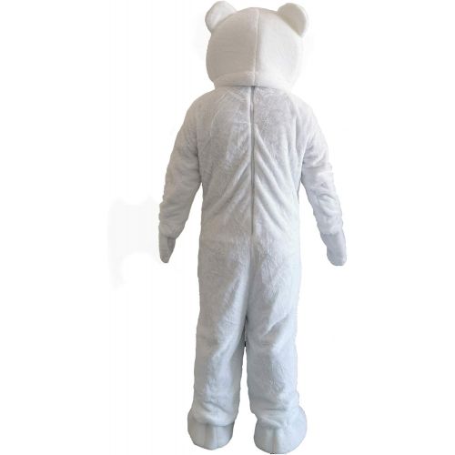  할로윈 용품MatGui Halloween White Polar Bear Mascot Costume Cartoon Character Adult Sz Real Picture