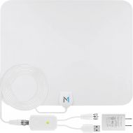 Mata1 HDTV Indoor Antenna 300+ Range; Hi-Power TV Amplifier Antenna with 16.5 ft Coax Cable; Supports 1080P, 4K, Smart TV, 5G and HD Digital TV formats; White Antenna, American Chi