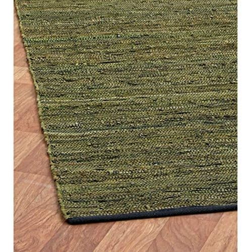  Matador Leather Chindi Rug, 4 by 6-Feet, Gray