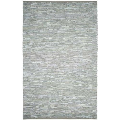  Matador Leather Chindi Rug, 4 by 6-Feet, Gray