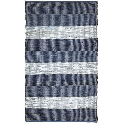  Matador Leather Chindi Rug, 4 by 6-Feet, Gray