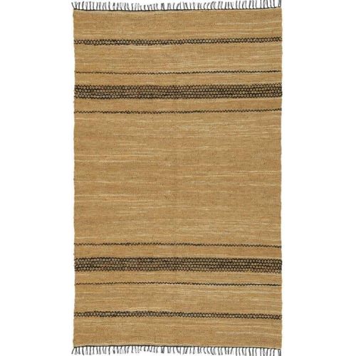  Matador Leather Chindi Rug, 4 by 6-Feet, Gray