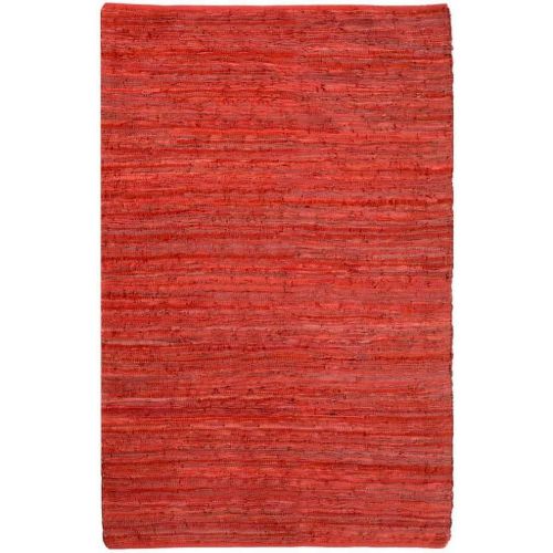  Matador Leather Chindi Rug, 4 by 6-Feet, Gray