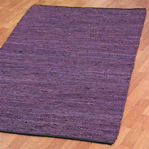  Matador Leather Chindi Rug, 4 by 6-Feet, Gray