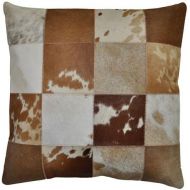 Matador Leather Hide Hair on Pillow, 18-Inch, Brown