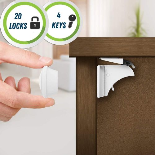  Matana Magnetic Safety Lock for Cupboard and Draws - Child and Baby Proof (20 Locks 4 Keys)