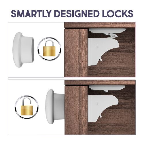  Matana Magnetic Safety Lock for Cupboard and Draws - Child and Baby Proof (20 Locks 4 Keys)