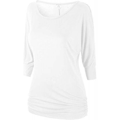  [아마존 핫딜]  [아마존핫딜]Match Womens 3/4 Sleeve Drape Top Side Shirring