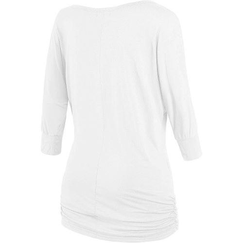  [아마존 핫딜]  [아마존핫딜]Match Womens 3/4 Sleeve Drape Top Side Shirring