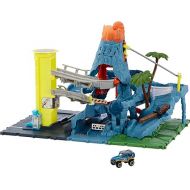 Matchbox Cars Playset, Action Drivers Volcano Escape with 1:64 Scale Vehicle, Kid- & Car-Activated Features, Lava Explosion
