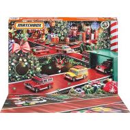 Matchbox Cars Advent Calendar, Mix of 10 Die-Cast 1:64 Scale Toy Cars, Trucks or Buses, 14 Accessories & Playmat (Styles May Vary)