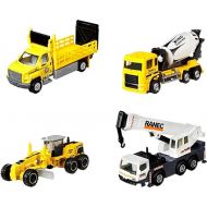 Matchbox Working Rigs 4-Pack, Set of 4 Toy Construction Trucks & Equipment with Moving Parts (Styles May Vary)