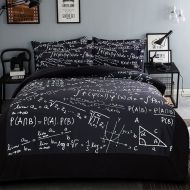 Mathematics Koongso 3D Print Duvet Cover Sets Mathematical Equation Print Beddings Sets Reversible Boys Girls Pretty Duvet Cover,Twin/Full/Queen/King Size