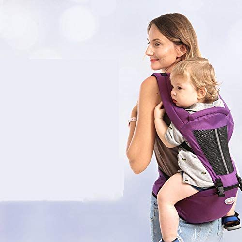  Matoen Ergonomic Baby Carrier with Hip Seat Comfortable Safe Positions Adjustable Infant Waistband Hands Free Sling Waist Hold Backpack Belt for All Seasons