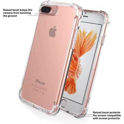  [아마존베스트]for iPhone 7 Plus Case, for iPhone 8 Plus Case, Matone Crystal Clear Shock Absorption Technology Bumper Soft TPU Cover Case for iPhone 7 Plus (2016)/iPhone 8 Plus (2017) - Clear