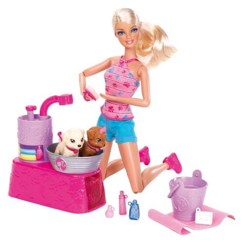 마텔 Mattel Barbie Doll Suds And Hugs Bath Time Puppy Play Set