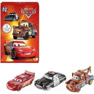 Mattel Disney Pixar Cars Toys, Radiator Springs 3-Pack of Die-cast Toy Cars & Trucks with Lightning McQueen, Mater & Sheriff