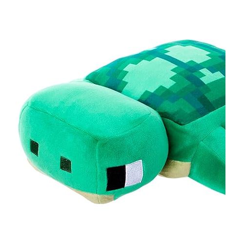 마텔 Mattel Minecraft Plush Turtle 12-inch Stuffed Animal Figure, Inspired by Video Game Character, Collectible Toy