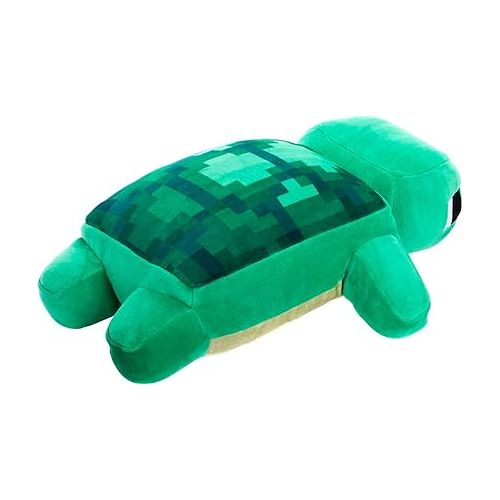 마텔 Mattel Minecraft Plush Turtle 12-inch Stuffed Animal Figure, Inspired by Video Game Character, Collectible Toy