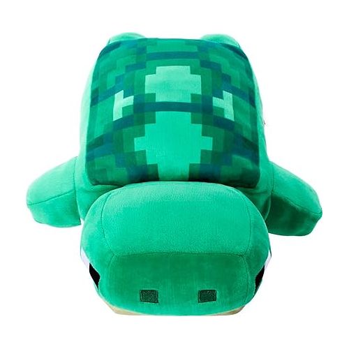 마텔 Mattel Minecraft Plush Turtle 12-inch Stuffed Animal Figure, Inspired by Video Game Character, Collectible Toy