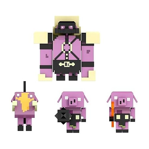 마텔 Mattel Minecraft Legends Nether Invasion Pack, Set of 4 Action Figures with Attack Action and Accessories