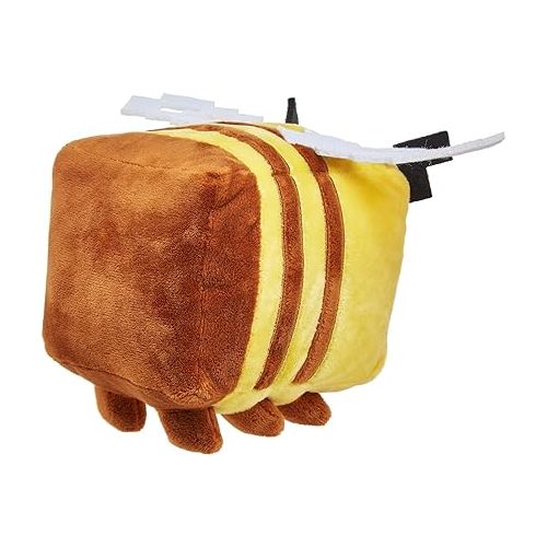 마텔 Mattel Minecraft Basic 8-inch Plush Bee Stuffed Animal Figure, Soft Doll Inspired by Video Game Character