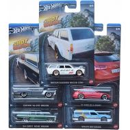Hot Wheels Hot Wagons, Set of 5 ['64 Chevy Nova Wagon, Custom '66 GTO Wagon, Datsun Bluebird Wagon, Volvo 850 Estate, and '17 Audi rs 6 Avant]