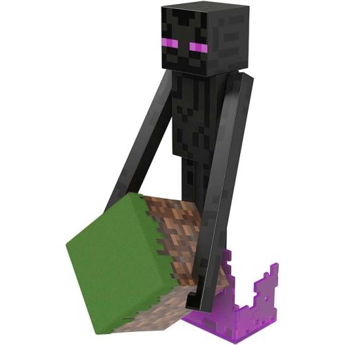 마텔 Mattel Minecraft Diamond Level Enderman Action Figure & Die-Cast Accessories, Collectible Toy Inspired by Video Game, 5.5 inch