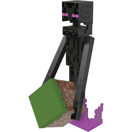 마텔 Mattel Minecraft Diamond Level Enderman Action Figure & Die-Cast Accessories, Collectible Toy Inspired by Video Game, 5.5 inch