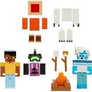 Mattel Minecraft Game, Creator Series Action Figures and Accessories, Camp Enderwood Steve and Mob Figures, Collectible Gift for Kids