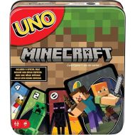 Mattel Games UNO Minecraft Card Game for Family Night with Minecraft-themed Graphics in a Collectible Tin for 2-10 Players (Amazon Exclusive)