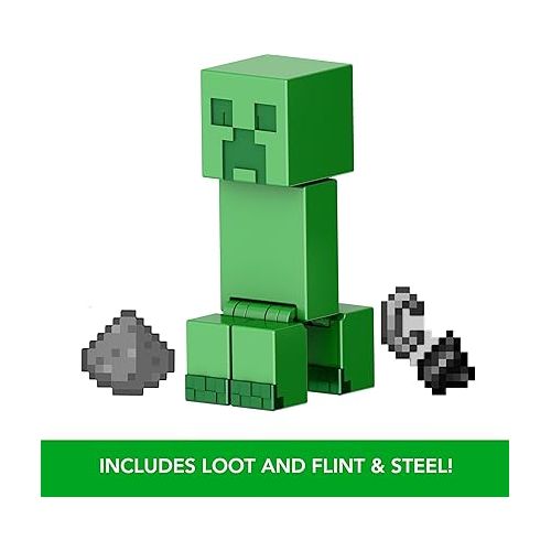 마텔 Mattel Minecraft Action Figures & Accessories Collection, 3.25-in Scale with Pixelated Design (Characters May Vary)