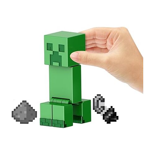 마텔 Mattel Minecraft Action Figures & Accessories Collection, 3.25-in Scale with Pixelated Design (Characters May Vary)