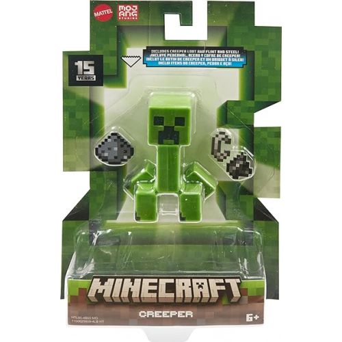 마텔 Mattel Minecraft Action Figures & Accessories Collection, 3.25-in Scale with Pixelated Design (Characters May Vary)