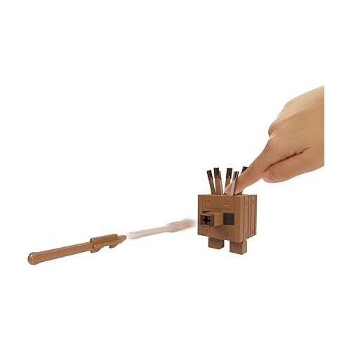 마텔 Mattel Minecraft Legends Action Figure, Plank Golem with Attack Action & Accessory, Collectible Toy, 3.25-inch