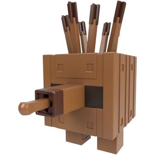 마텔 Mattel Minecraft Legends Action Figure, Plank Golem with Attack Action & Accessory, Collectible Toy, 3.25-inch