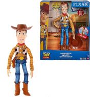 Mattel Disney Pixar Toy Story Roundup Fun Woody Large Talking Posable Figure, 12 Inches Tall with 20 Phrases Authentic Detail, Fabric Plush & Plastic